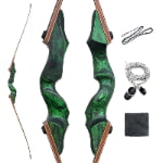 Green laminated wood recurve bow