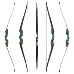 Green laminated wood recurve bow