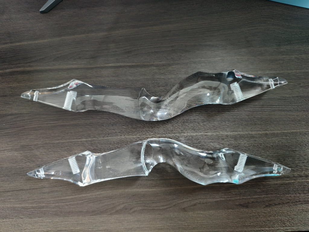 Transparent resin recurve bow