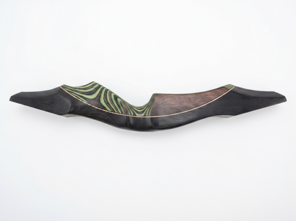 Color-layered laminated wood recurve bow