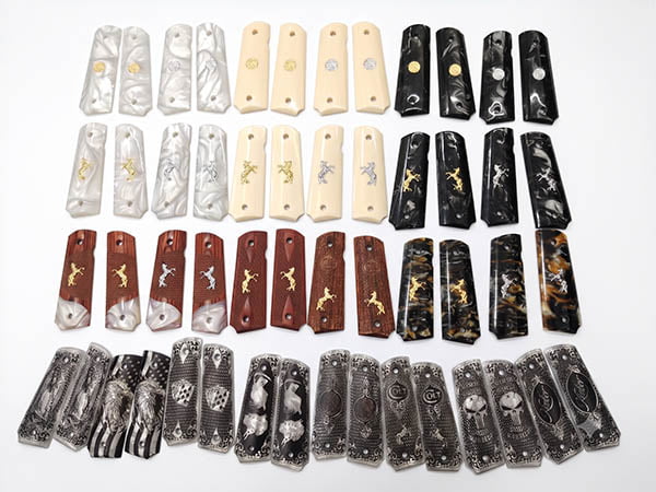 Custom grips and handles for firearms and tools
