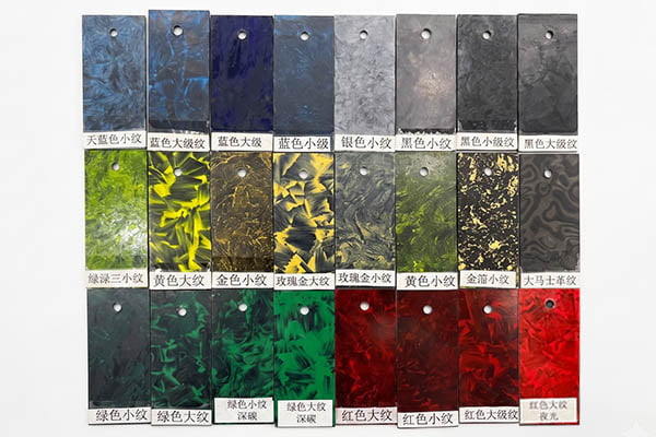 Carbon fiber material samples