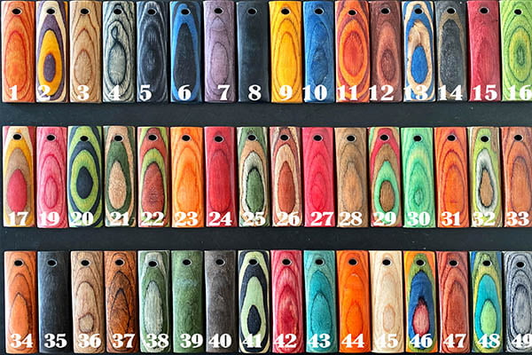 Colored Laminated Wood material samples